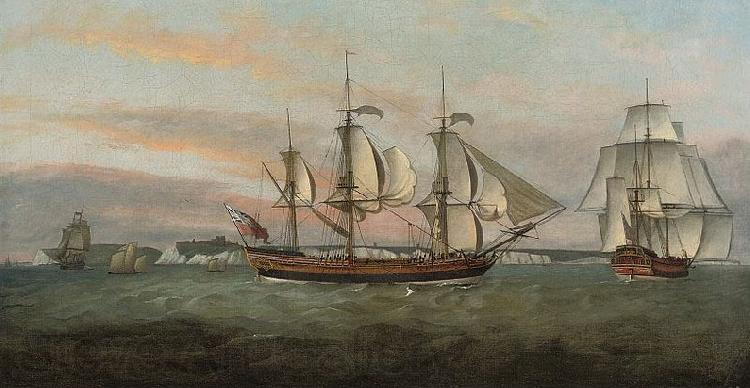Francis Holman The three-masted merchantman France oil painting art